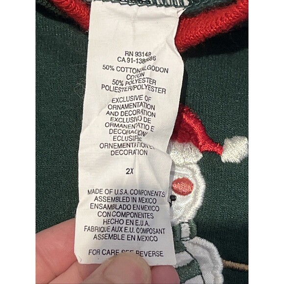 Pullover Christmas Sweater Sweat Shirt Grandma size 2X Holiday Morning Sun Green - Picture 7 of 9